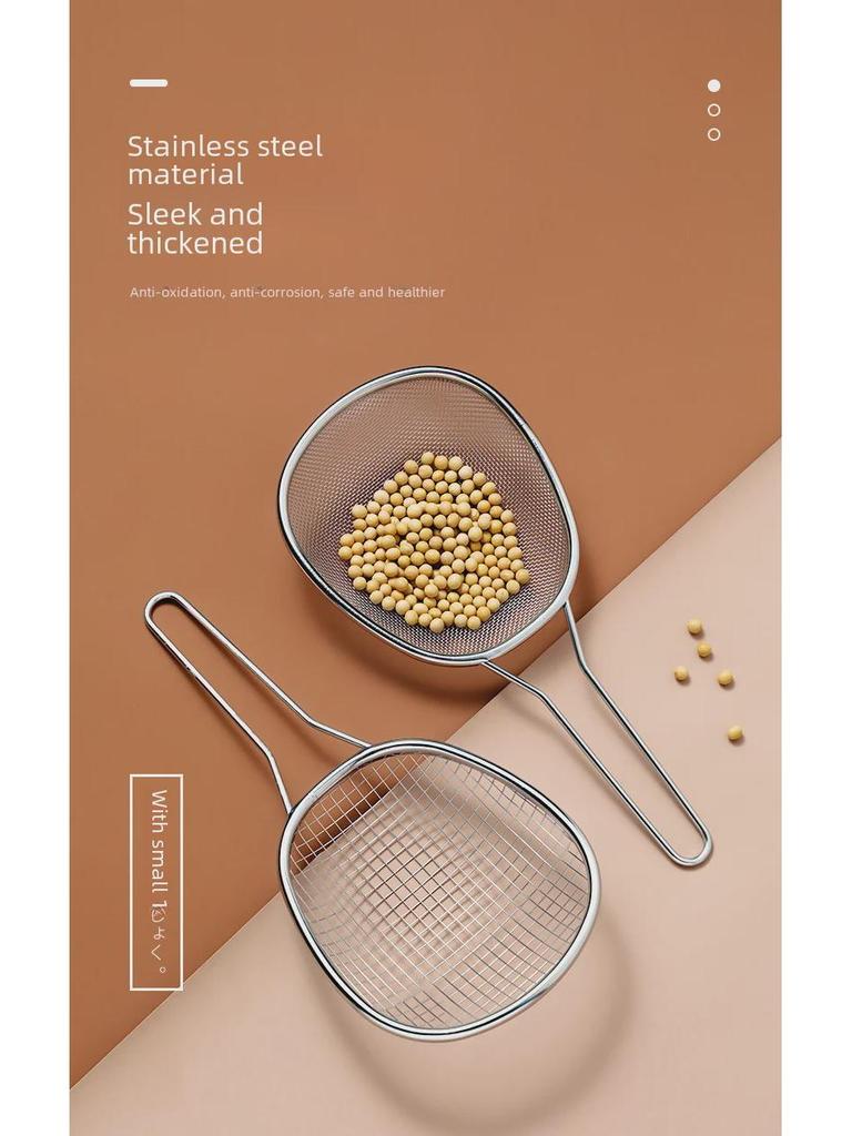 Large Japanese Stainless Steel Mesh Colander Spoon for Noodles, Dumplings, and Hot Pot