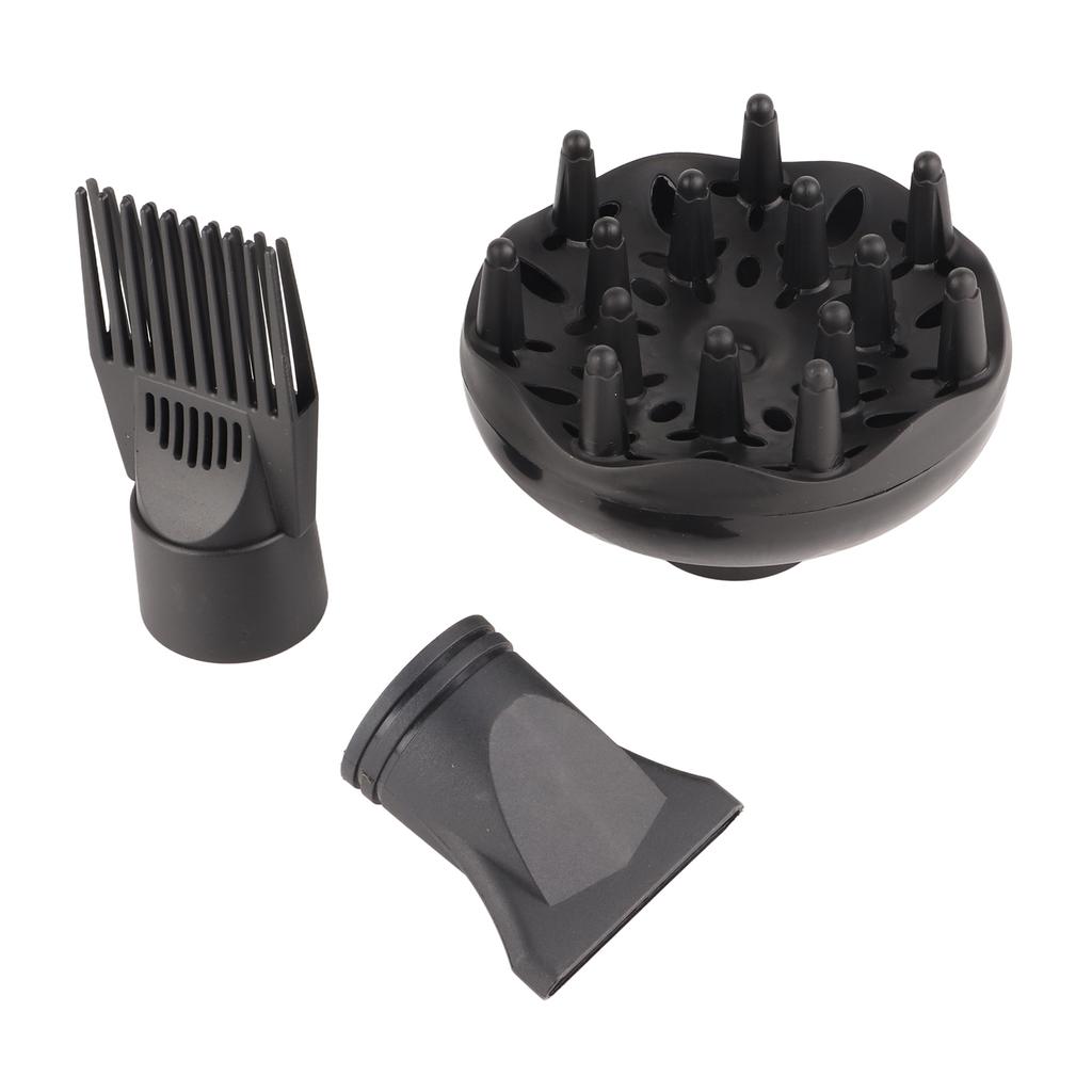 Hair Dryer Diffuser Nozzle Set Plastic Hair Dryer Attachment Dryer Nozzle Comb 3Pcs Set