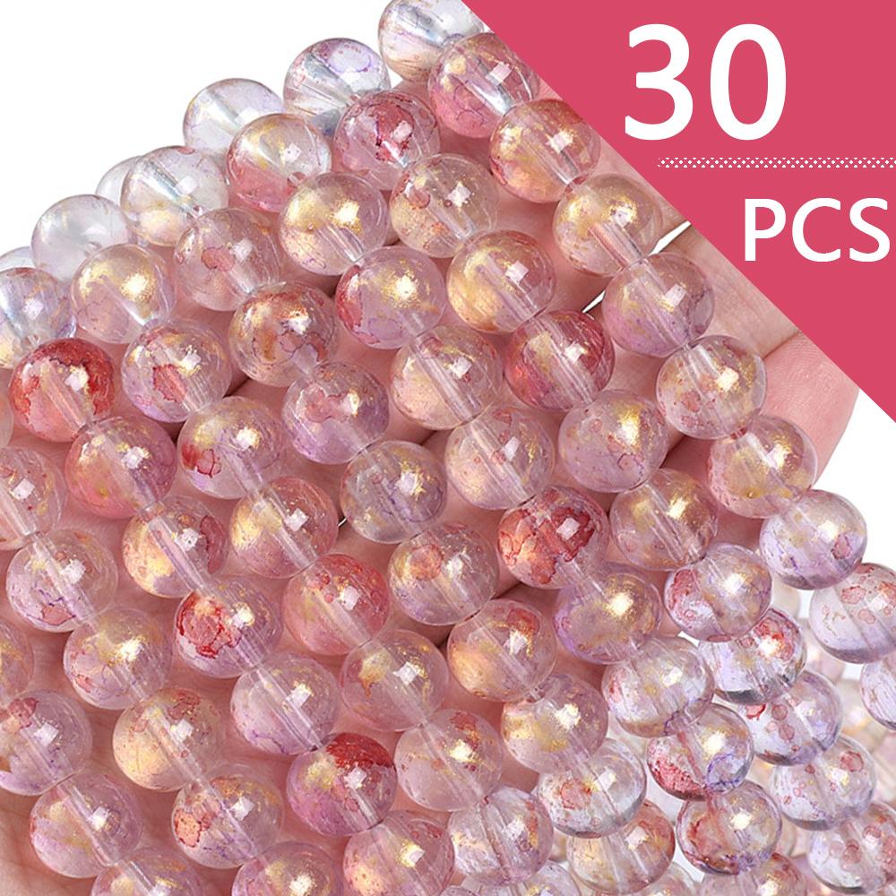 Japońskie i koreańskie rozmazujące się przezroczyste tusze posypywanie złotem szklane koraliki luźne koraliki ręcznie robione diy materiał do koralików akcesoria do bransoletek