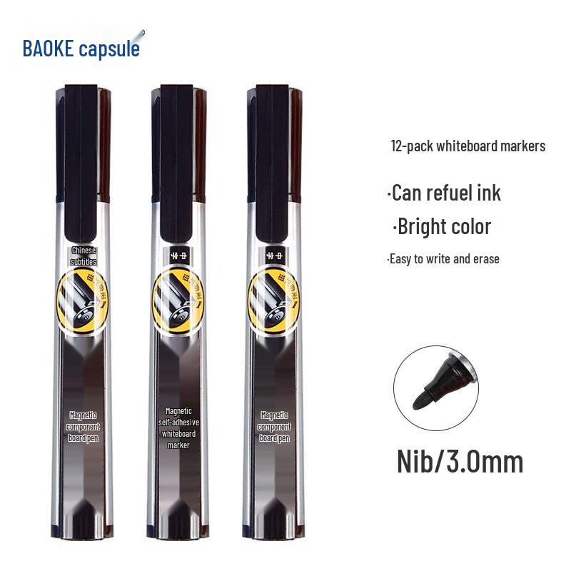 BAOKE Refillable Magnetic Whiteboard Markers