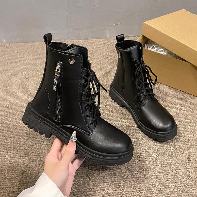 

Мода 2025 Новые ботинки Женские туфли на шнуровке для женщин Теплые ботильоны на платформе на молнии Мягкая женская обувь Зимние ботинки Модные боты Mujer 39 чёрный