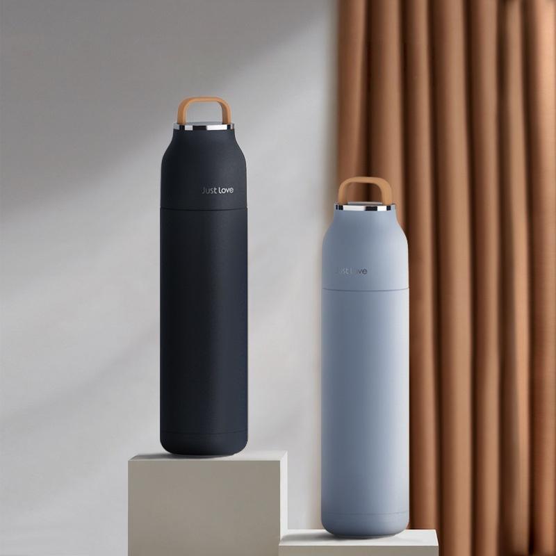 500ML Stainless Steel Thermal Cup Insulated Vacuum Flask Sports Water Bottle for Iced Coffee Travel Car Gift Cup Customizable
