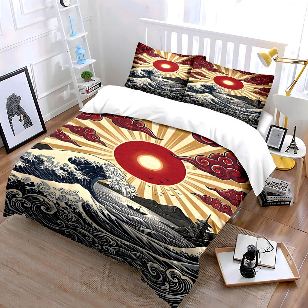 "Fiery waves of serenity" Bedding sets Duvet covers Pillowcases(1* Duvet Cover 2* Pillowcases without duvet insert)
