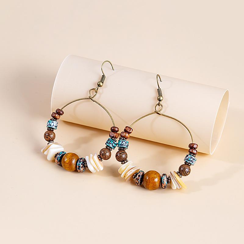 Accessories Fashion Bohemian Handmade Beaded Earrings Vintage Vintage Bronze Classic Ear Hooks Women