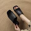 Fashion 2025 Summer Women Shoes Peep Toe Women Sandals Genuine Leather Women Slippers Elegant Gladiator Mules Med Heels Party Shoes