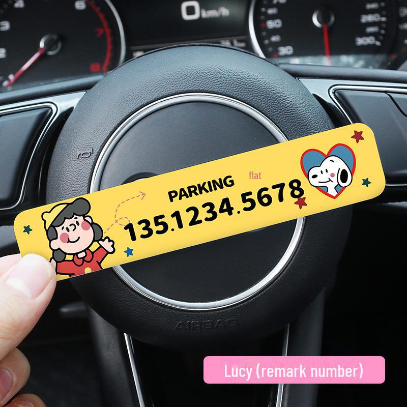 "Creative Cartoon Car Temporary Parking Phone Number Plate"