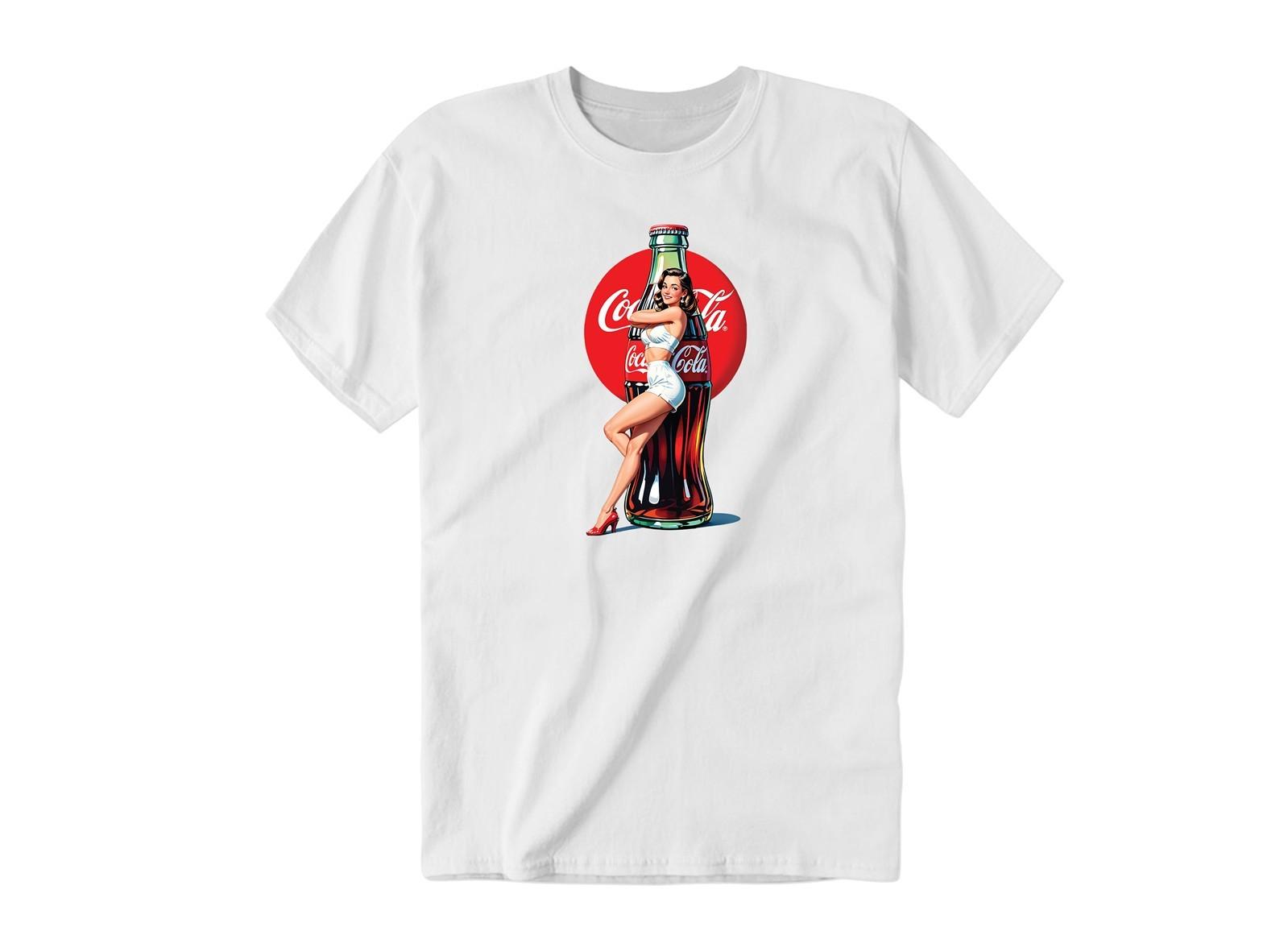 Classic Pinup Girl Coke Image Illustration | Kids & Adult Unisex Tee Tshirt XXXL