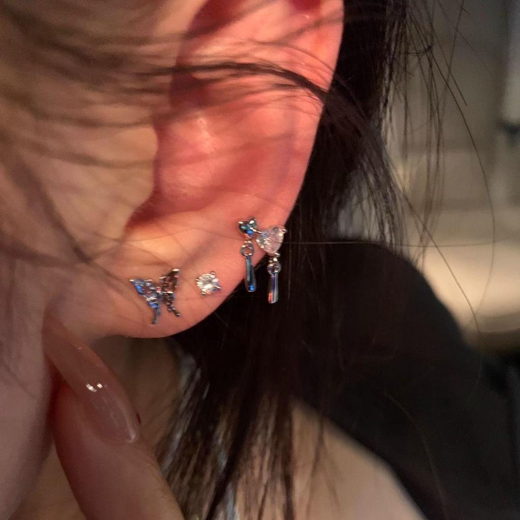 Liquid Butterfly 6-Piece Stud Earring Set: 2024 Trendy High-End Ear Jewelry for Women