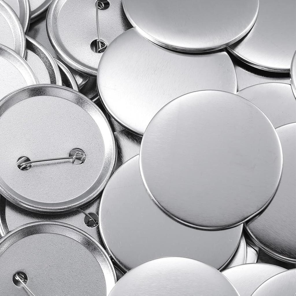 20Set 3.7cm/1.46in Round Button Parts Kit - Tinplate Tops & Plastic Clips with Film for DIY Button Maker Machine, ZSY