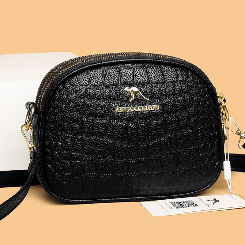 

Модная универсальная женская сумка через плечо, новая сумка, женская сумка для мамы из мягкой кожи, женская сумка, вместительная сумка-мессенджер. чёрный