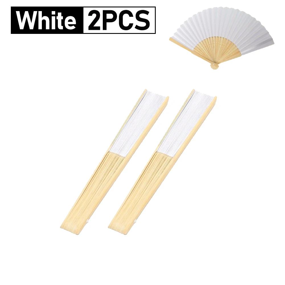1-20PCS Blank White DIY Paper Bamboo Folding Fan for Hand Practice Calligraphy Painting Drawing Wedding Party Gift Ornament New