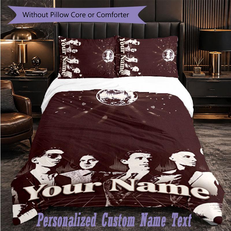 Personalized 3Pcs Bedding SetArctic Monkeys Custom Text Duvet Cover Pillowcase Set Bedroom Gift