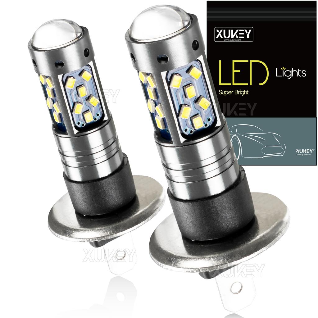 2X pojedyncza wtyczka Mini LED H1 High Low Beam Headlight Car Fog Light DRL Żarówki Zestaw konwersji 12V bezwentylatorowy Halogen Replacement 6000K
