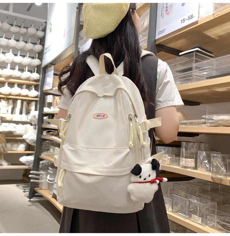 Corduroy Schoolbag Solid Color Student Backpack For Men And Women