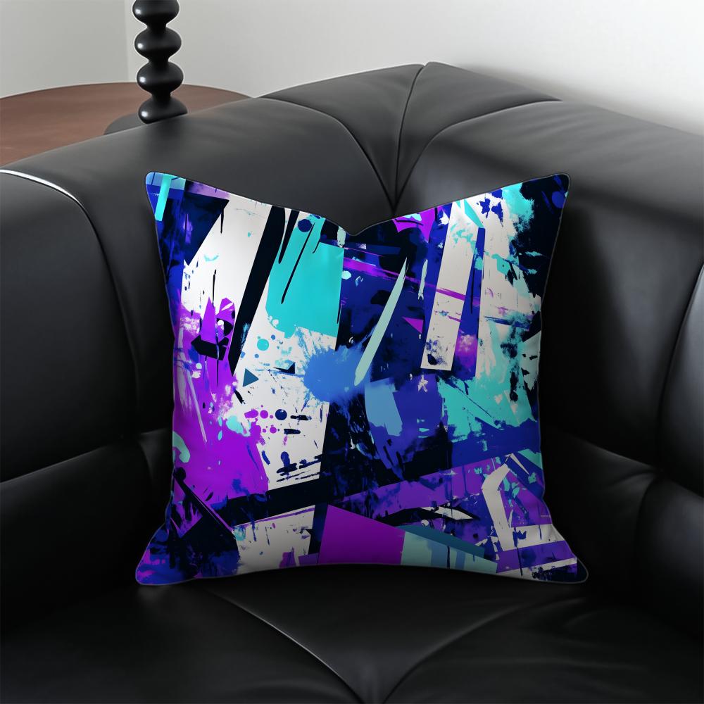 

pop Street fashion graffiti art patterns Cushion Cover Pillow Case Antidustmite Invisible zipper silky plush cushion 30X30cm