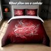 Detroit Red Wings Design Bed Bedding Set 1 Duvet Cover + 2 Pillowcases Soft Breathable Household Bed Linens