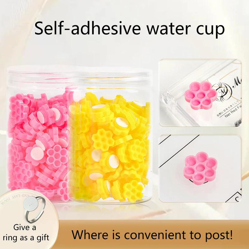 120 Pcs/box Self Adhesive Eyelash Extension Glue Cups Delay Cup Grafting Eyelash Makeup Tool Tattoo Adhesive Pigment Cups