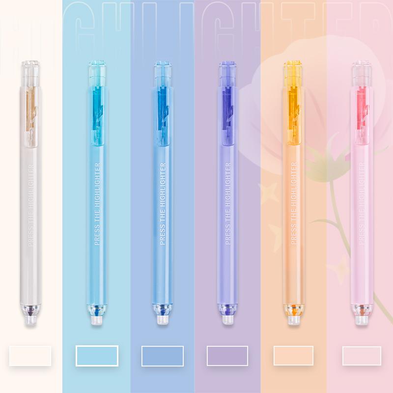 4 Pcs/Set Creative Press Art Marker Pens Colored Highlighter Large Capacity Drawing Painting Pen Artist Stationery Supplies