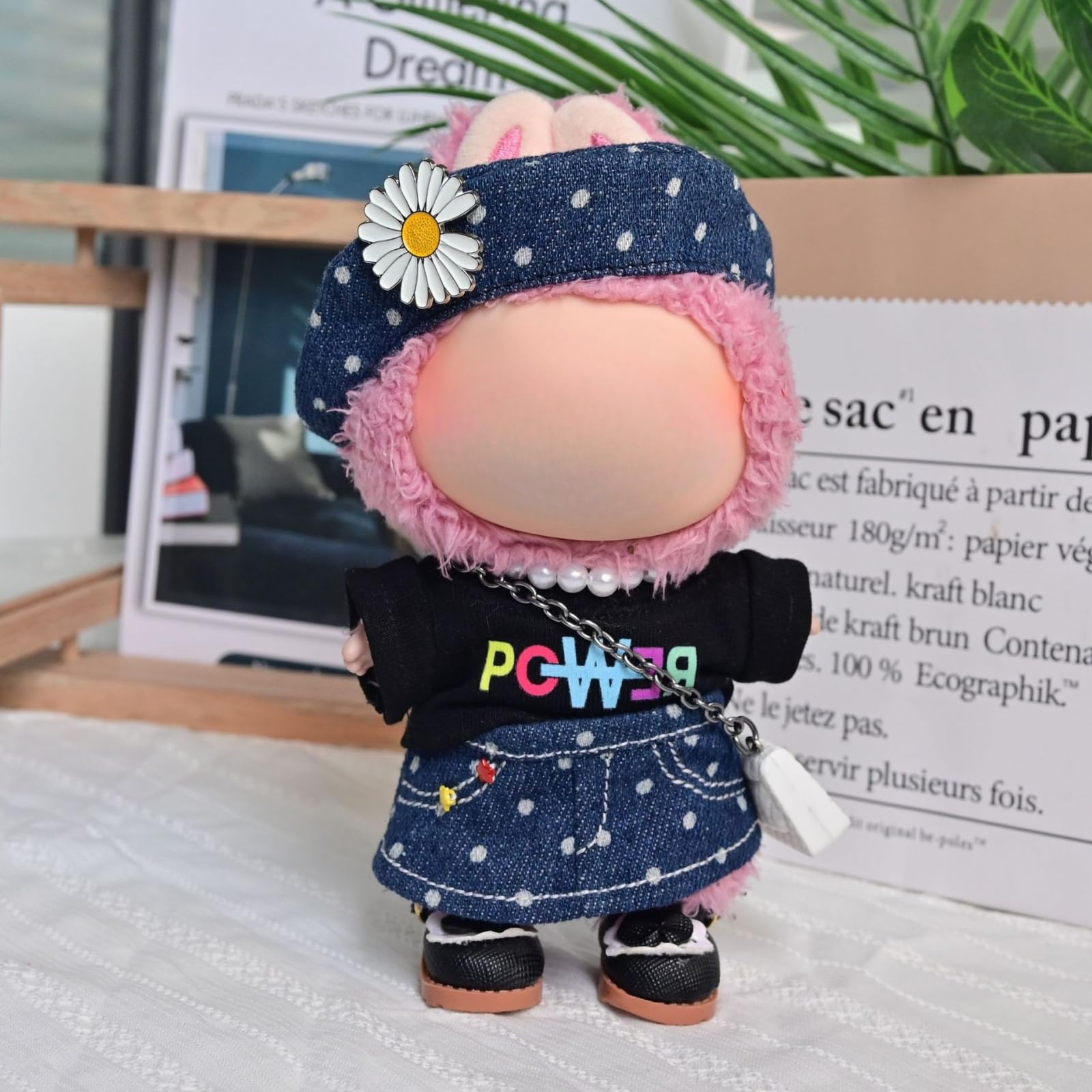 

Snugly Labubu Clothes for Labubu Plush 17cm Doll Accessories for the First and Second Generation Labubu Toy, Dress-Up Set, Clothes, (LBB 01)