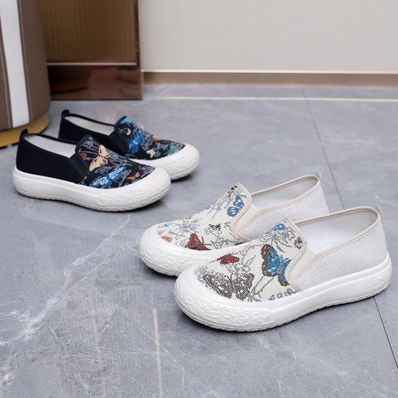 Leder-Schuhe im alten Peking-Stil, Modische und Stilvolle Freizeitschuhe mit Weichen Sohlen, Bequeme Canvas-Schuhe, Atmungsaktive Sportschuhe