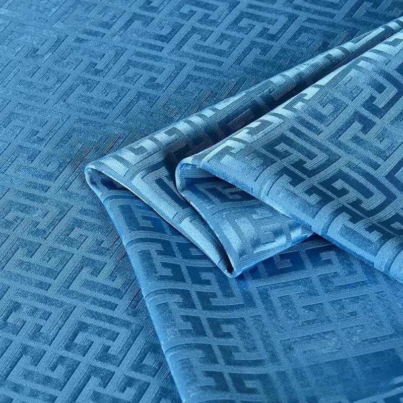 50x150cm Vintage Jacquard Fabric Plaid Acetate Cloth Glossy Wrinkle Resistant Suit Dress Cloth for Diy Apparel Sewing Material