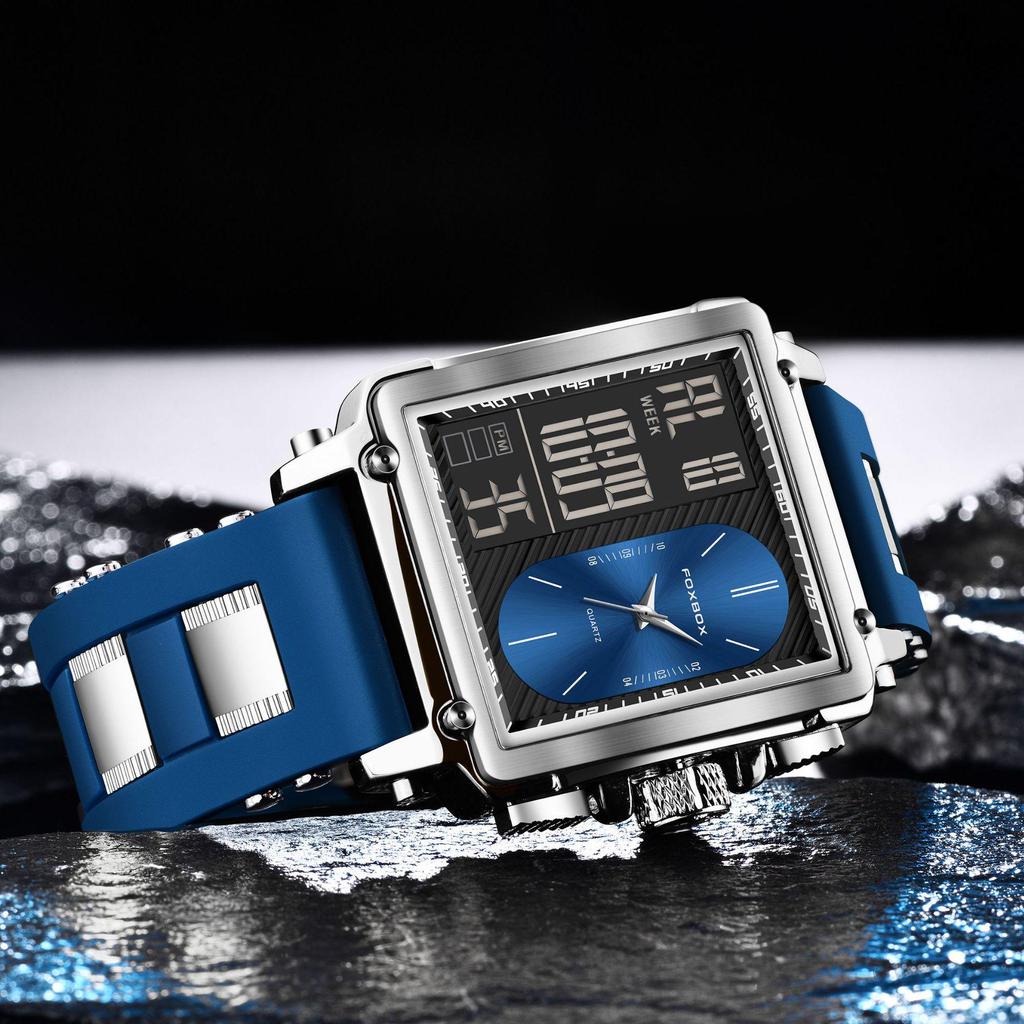 Unisex Kreative Große Zifferblatt Dual-Display Business Casual Uhr