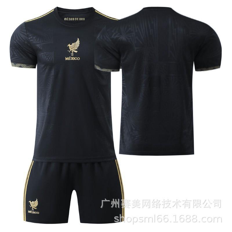 Gold Cup Mexican Children's Football Uniform Edition Black 9 Raul 11 Jimenez No. 4 Jersey Set
