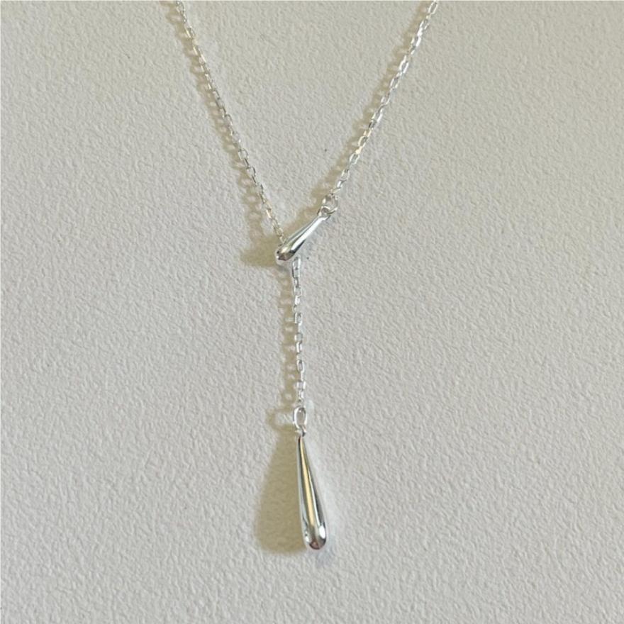 Cupronickel Plated Silver Water Drop Necklace for Women - Luxury Design, High-End Feel 2026 Choker