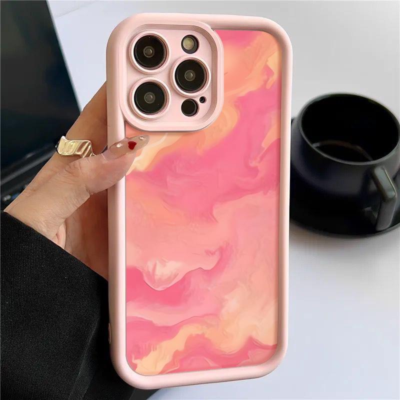 Für iPhone 16 15 Pro Max 14 Plus 13 12 Pro 11 XS XR 8 7 Hülle Marmor Wellenstreifen Stoßfeste Linsenschutz Weiche Telefonhülle