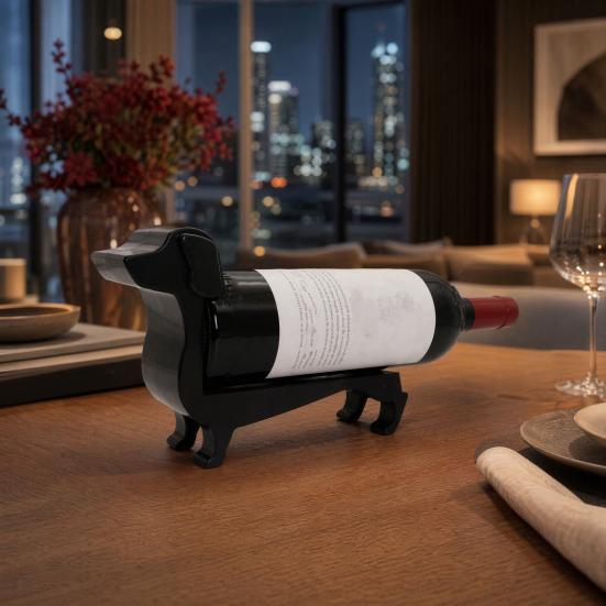 Yousheng Dachshund Wine Rack, Dog Shape Bottle Holder for Countertop, Creative Animal Home Bar Decor Gift for Wine Lovers