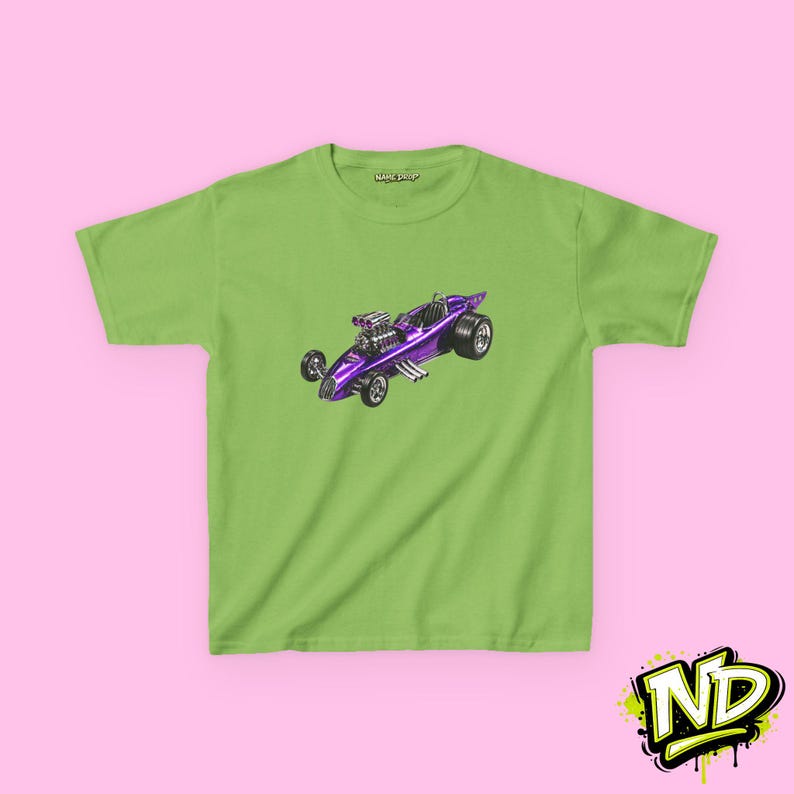 Purple Hotrod Racecar, Toddler T-Shirt, Vintage Inspired Toy Car 100