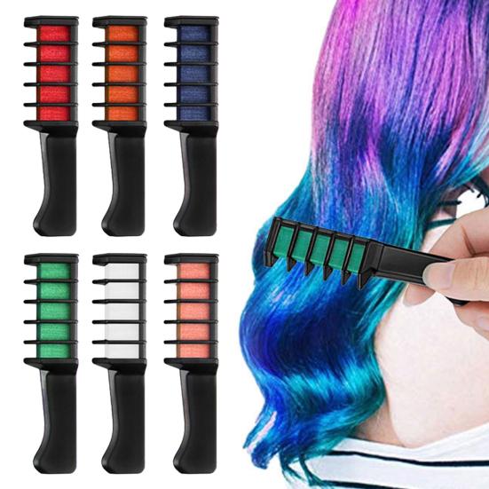 10Pcs Hair Chalk Comb 10 Colors Washable Instant Hair Dye Comb Halloween Christmas Cosplay Party Disposable Temporary Hair Coloring Comb