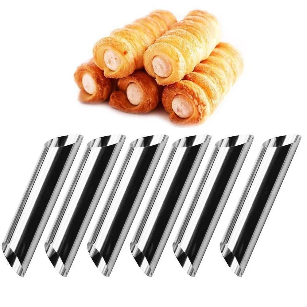 16pcs Spiral Cone Cream Horn Mold Non Stick Danish Pastry Tube Cookie Waffle