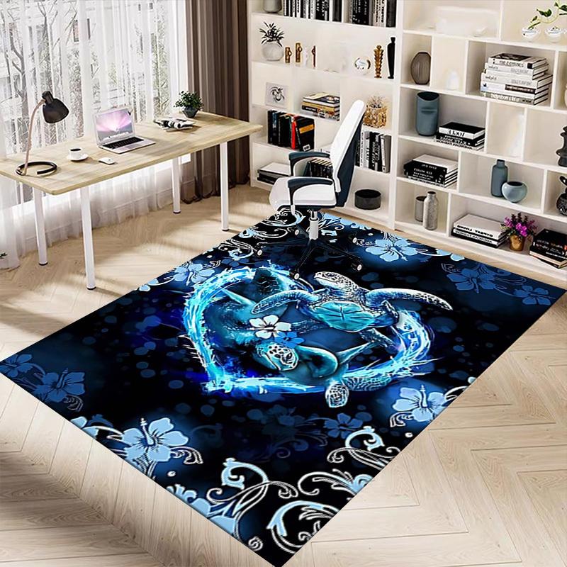 1PC Sea Turtles Heart Extra Large Non-Slip Floor carpet, Office, family, bedroom, Studio - Large Area RugJ0408