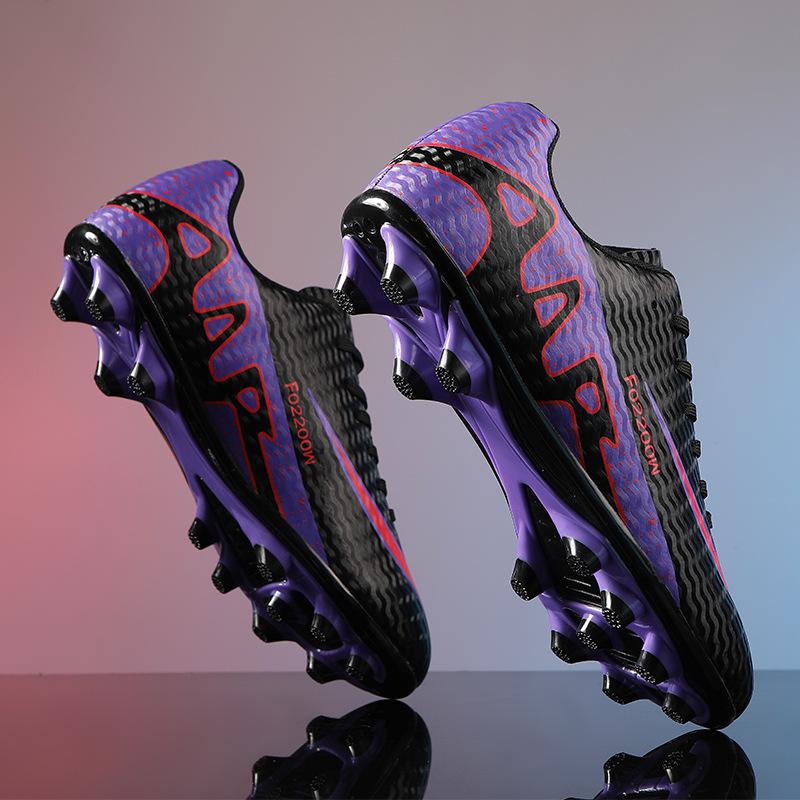 Men's Low-Top Football Shoes for Youth - AG Long Spikes & TF Studs for Artificial Turf Training