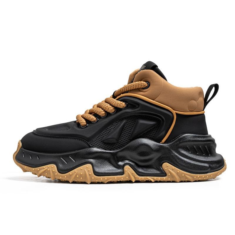 Four Seasons New Board Shoes Men's Platform Sneakers Casual Street Bread Shoes Student Tide