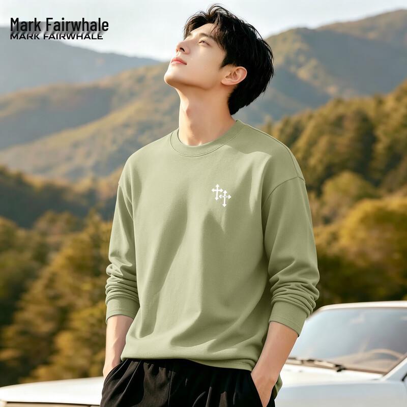 Mark Fairwhale Men's Pure Cotton Long-Sleeve Crewneck Tee