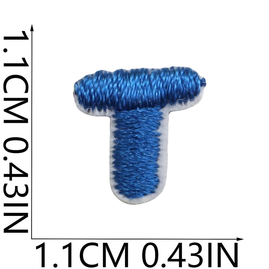 Mini Pegatina de Tela Bordada con Alfabeto Inglés Tamaño Pequeño DIY para Bolso Cambiante Parche Decorativo Pegatina Etiqueta Bordada por Computadora Número
