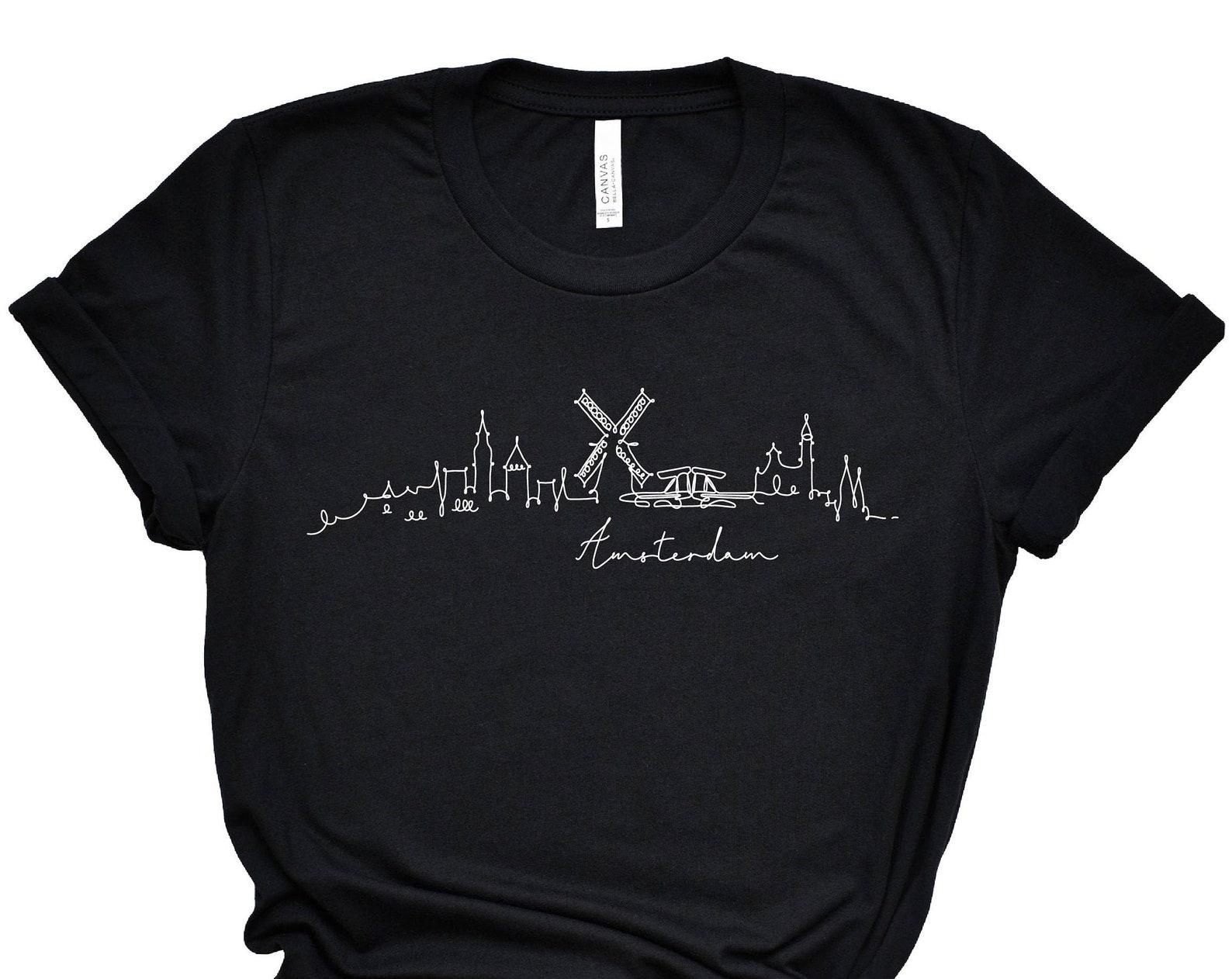 Amsterdam Skyline Shirt, Amsterdam Shirt, Amsterdam Netherlands, Amsterdam T Shirt, Netherlands T-Shirt, Netherlands Shirt, Amsterdam Gift S