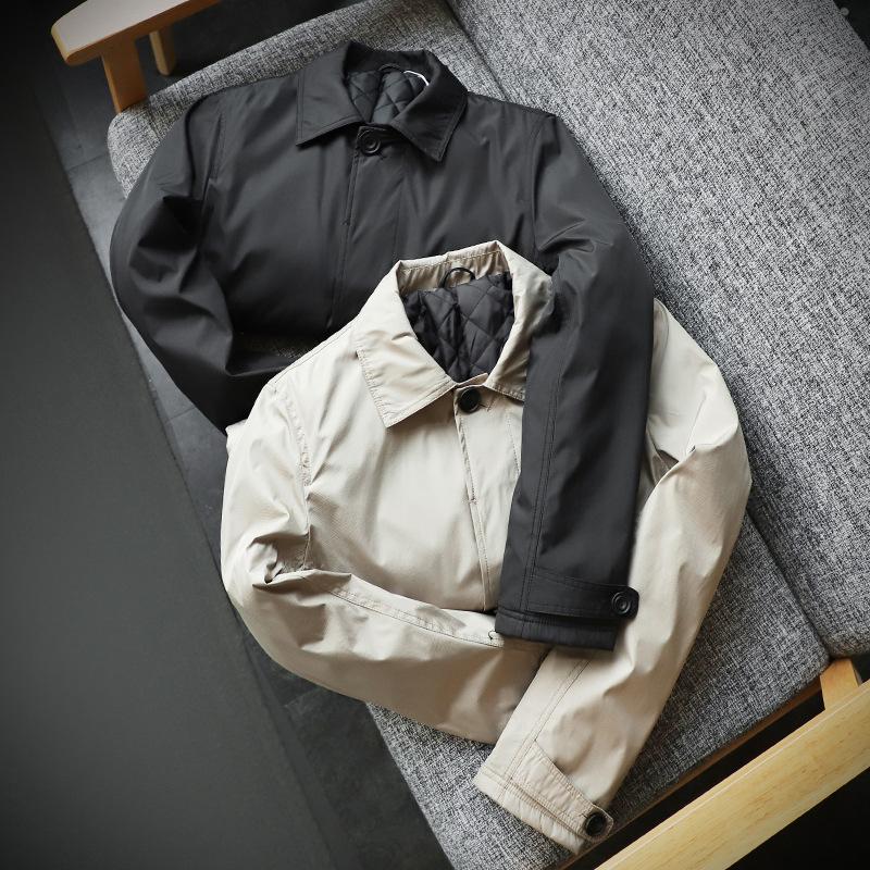 Autumn and Winter Waterproof and Tear-resistant Cotton Coat Japanese Style Quilted Warm Men's Mid-length Windbreaker