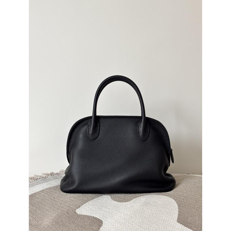 THE * RO New Shell Bag Top Cowhide Agnes Bowling Folded Bag Retro Handheld Girl Bag