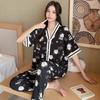 Summer short-sleeved bubble cotton yarn pleated pajamas female Internet celebrities popular trousers loungewear set