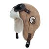 Adult children cute bear pilot glasses Lei Feng hat children autumn and winter parent-child boys fleece thermal ear protector