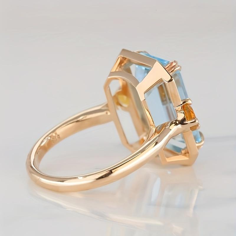 Fashion Elegant Boho Square Cubic Zirconia Ring For Women Perfect For Daily Wear Weddings Parties Gifts