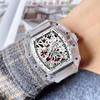 Casual Fashion Sports Automatic Quartz Hollow Luminous Waterproof Barrel 1702 Men'S Watch