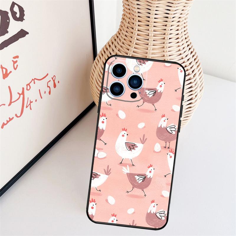 

Chicken Pattern Phone Case For iPhone 16 Pro Max 15 14 13 11 12 17 Pro Max mini 15 16 Plus 16e 17 Air Cover iPhone 12Pro MAX