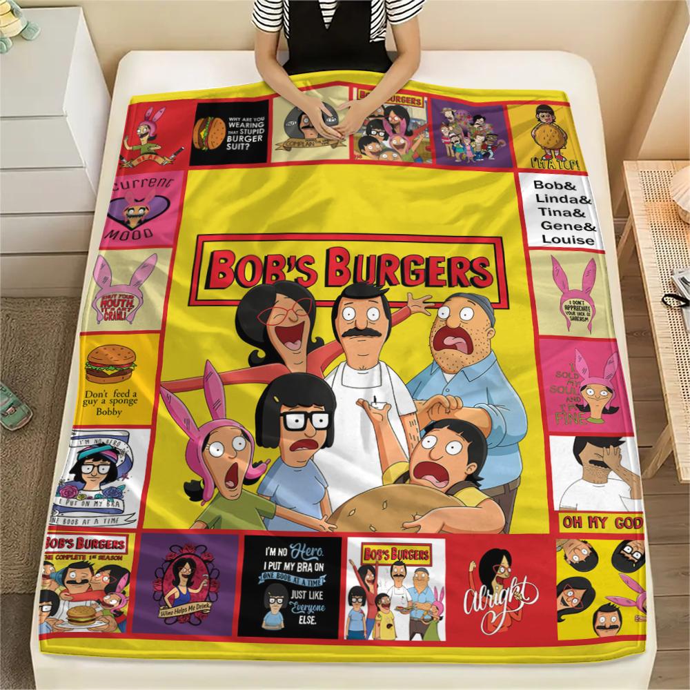 1Pc the Simpsons Print Flannel Blanket, High quality Comfortable for All Seasons, Home Decor, Warmth and Comfort, Perfect for Gifts