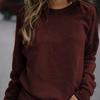 Casual Crew Neck Women Long Sleeve Tops Sweatshirt Winter Ladies Pullover