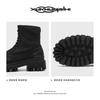 Autumn and Winter Heightening Men's Black Canvas Retro Big Boots, Broken and Old Martin Boots Tooling Boots, Snow Boots