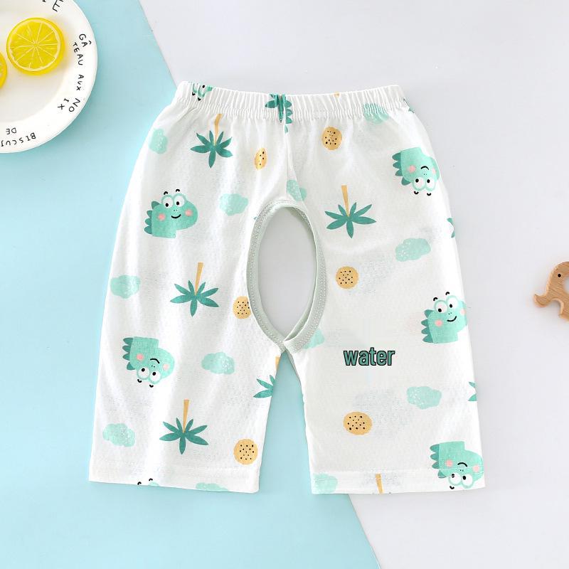 Baby Cotton Cartoon Open-Crotch Pants for Potty Training - Cool & Cute Summer Style for Infants & Toddlers